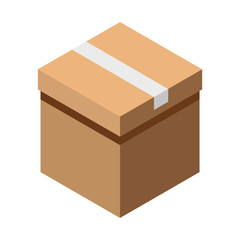 Gift box 3d isometric. Isolated cardboard boxes