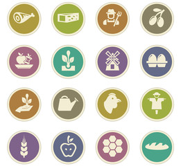 Fototapeta premium Agriculture and farming icons set