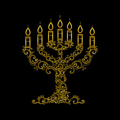 Vector menorah for Hanukkah