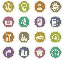 Alternative energy icons set