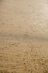 Close up on the sand on the beach