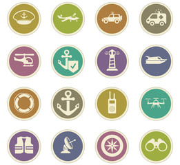 Coast Guard icons set