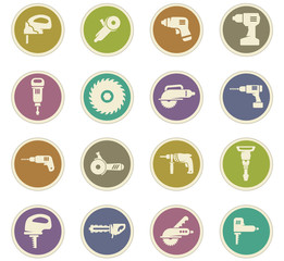 Power tools icons set