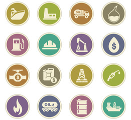 Extraction of oil icons set