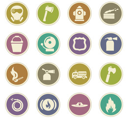 Fire brigade icons set