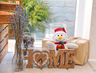 A beautiful festive decoration of the interior. Holidays. In a good mood.
