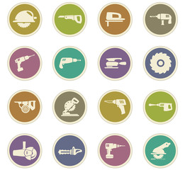 Power tools icons set