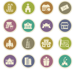 Infrastucture of the city icons set