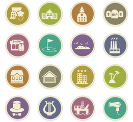 Infrastucture of the city icons set