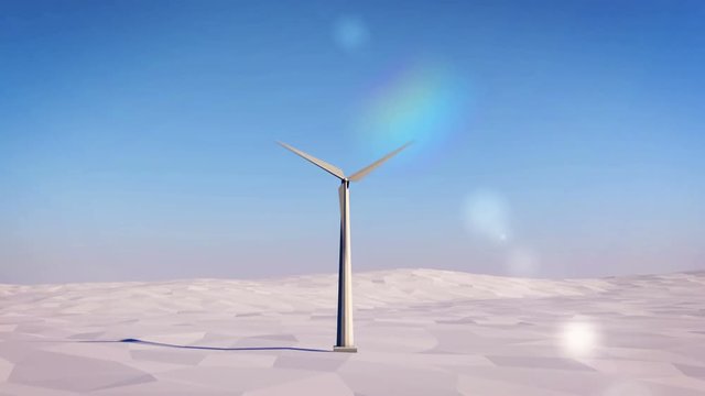 Modern windmill against the blue sky