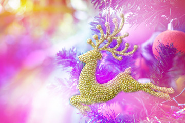 Gold Reindeer on Christmas Tree Decoration