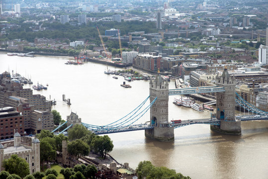 View over Tower Bridge from the Sky Garden, London, EC3