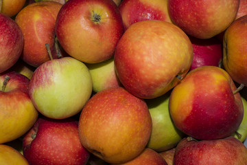 Background from fresh apples close-up