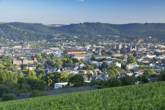 View of Trier at dawn, Trier, Rhineland-Palatinate, Germany