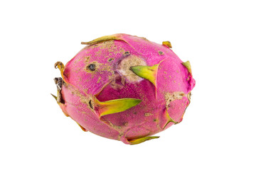 Rotten dragon fruit isolated on white background