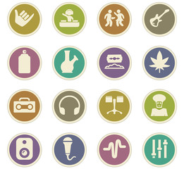 Reggae icons set