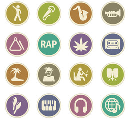 Rap Music icons set