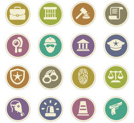 Police icons set