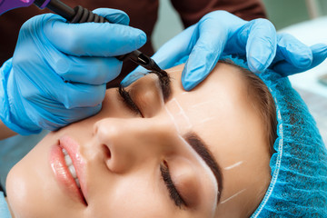 Permanent make up on eyebrows.
