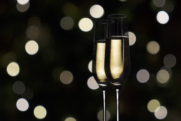New Year' Eve Glasses of champagne isolated 