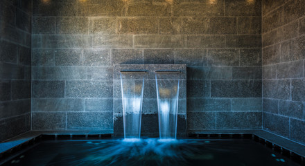 SPA hydrotherapy massage waterfall with mineral water