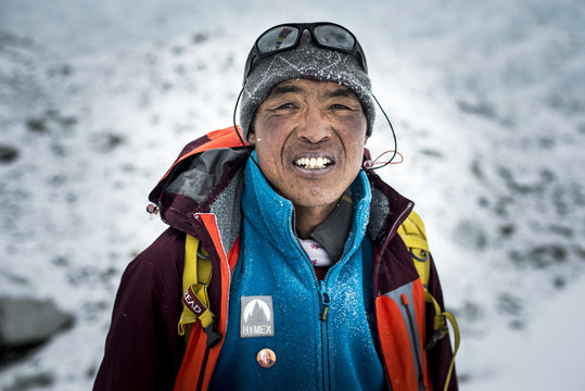 A Sherpa working at Everest Base Camp, Khumbu Region, Nepal