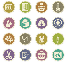 Fototapeta premium Veterinary clinic icons set