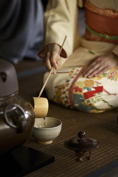 Tea ceremony in Shodensan-so, Kyoto, Japan
