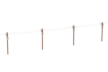 realistic 3d render of electric line