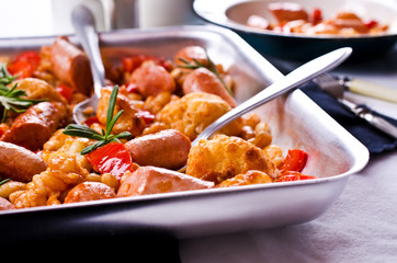 Steamed vegetables with beans