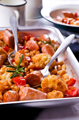 Steamed vegetables with beans