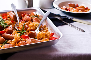 Steamed vegetables with beans