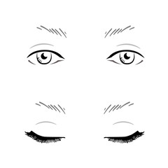 Fototapeta premium Face chart Makeup Artist Blank. Template. Vector illustration.