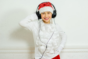 boy pretending he is a Bad Santa