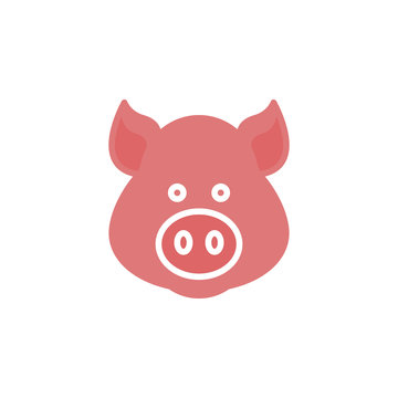 Pig head icon vector, filled flat sign, solid colorful pictogram isolated on white. Symbol, logo illustration