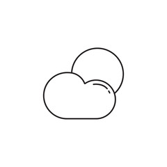 Weather line icon, Sun with Cloud, Modern sign for mobile interf