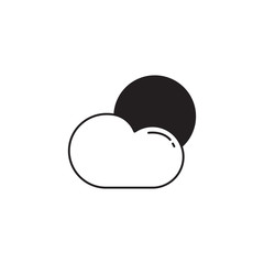 Weather solid icon, Sun with Cloud, Modern sign for mobile inter
