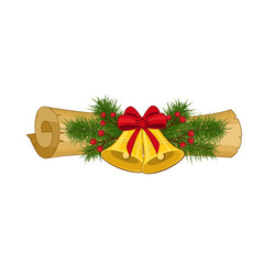Christmas bell with old scroll