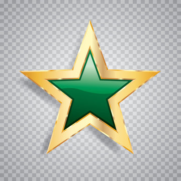 one gold green star