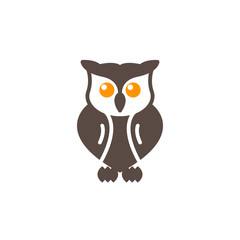 Owl icon vector, filled flat sign, solid colorful pictogram isolated on white. Symbol, logo illustration