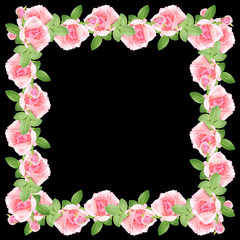 Beautiful floral pattern of pink roses 