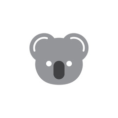 Koala head icon vector, filled flat sign, solid pictogram isolated on white. Symbol, logo illustration