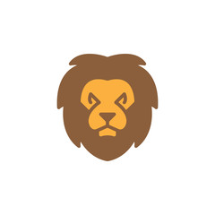 Lion head icon vector, filled flat sign, solid colorful pictogram isolated on white. Symbol, logo illustration