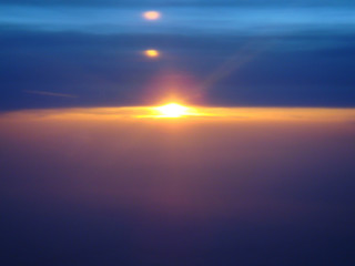 space horizon sunset background