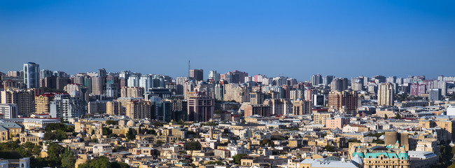 Beautiful panoramic view on Baku, Azerbaijan.