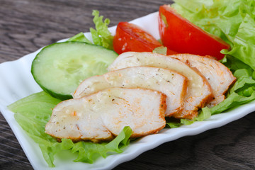 Salad with chicken breast