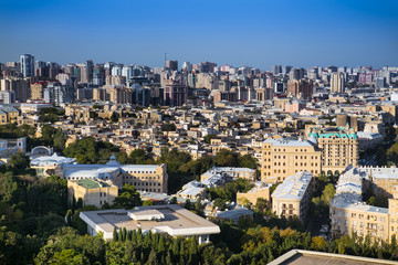 Beautiful panoramic view on Baku, Azerbaijan.