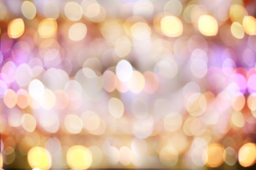 Obraz premium Color Blurred background : Bokeh lighting in concert with audience , texture dot copy space,music performance concert with bokeh spotlight. entertainment concert lighting on stage,blurred disco party.
