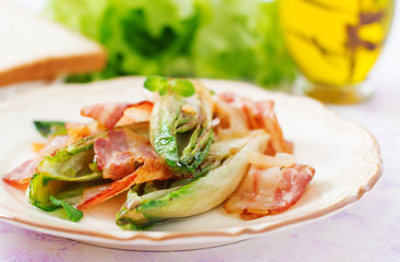 Baked chicory with bacon, onions and herbs.