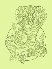 Cobra snake color drawing vector